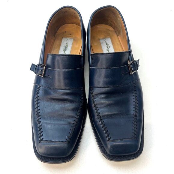Mezlan Leather Loafers Slip On Men's Size 10M Blue Color Sharp Professional - Picture 2 of 13